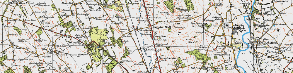 Old map of Bowscar in 1925