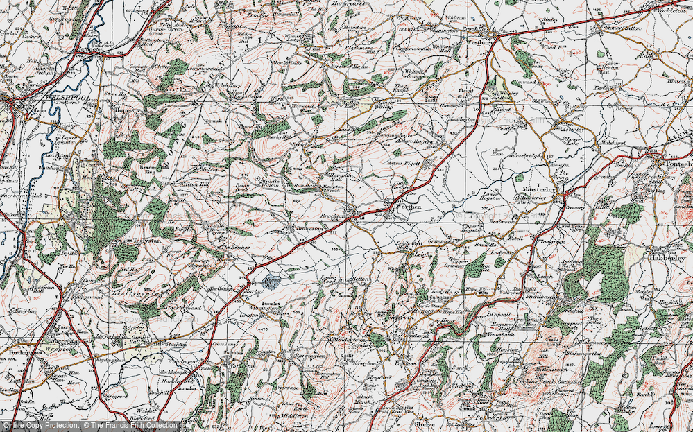 Old Map of Brockton, 1921 in 1921