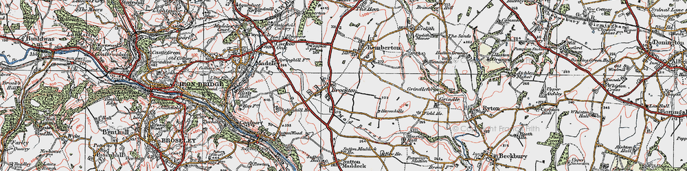 Old map of Brockton in 1921
