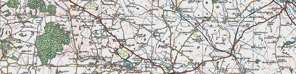 Old map of Brockton Brook in 1921