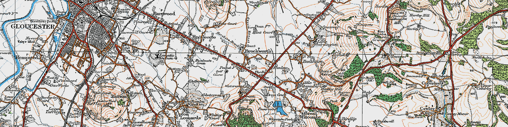 Old map of Brockworth in 1919
