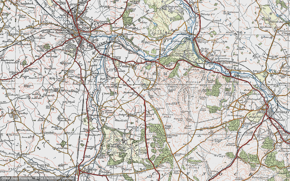 Old Map of Brocton, 1921 in 1921