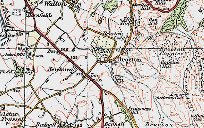 Old map of Brocton Coppice in 1921