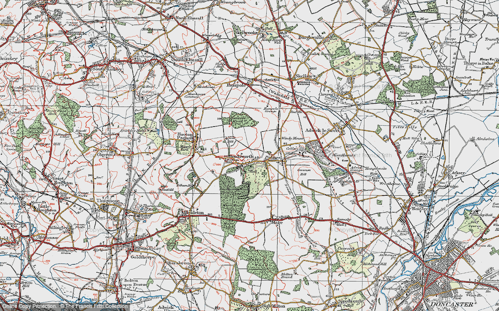 Old Map of Brodsworth, 1923 in 1923