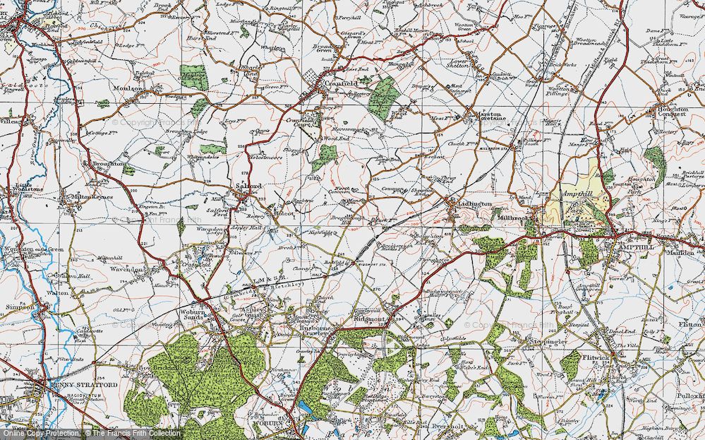 Old Map of Brogborough, 1919 in 1919