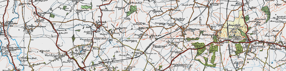 Old map of Brogborough in 1919