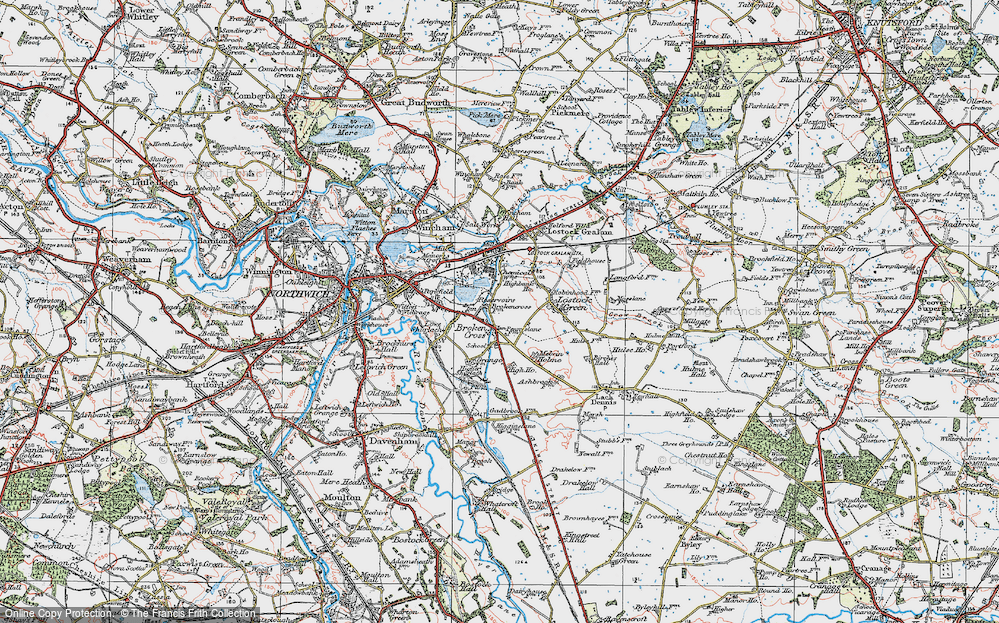 Old Map of Broken Cross, 1923 in 1923