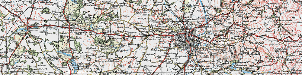 Old map of Broken Cross in 1923