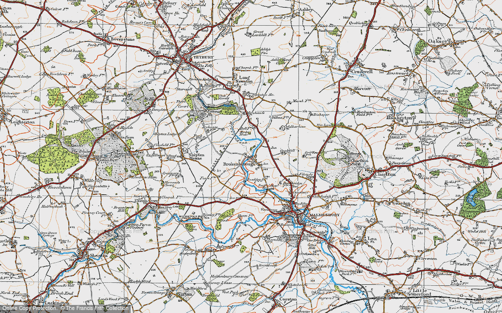 Old Map of Brokenborough, 1919 in 1919