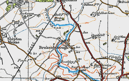 Old map of Brokenborough in 1919