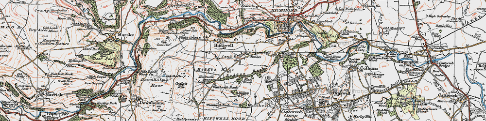 Old map of Brokes in 1925