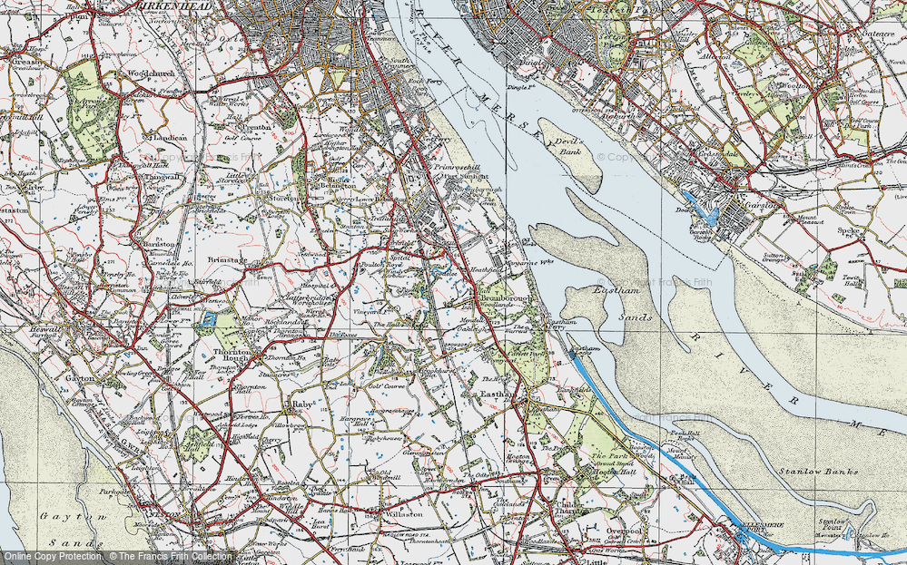 Old Map of Bromborough, 1924 in 1924