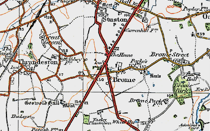 Old map of Brome in 1921