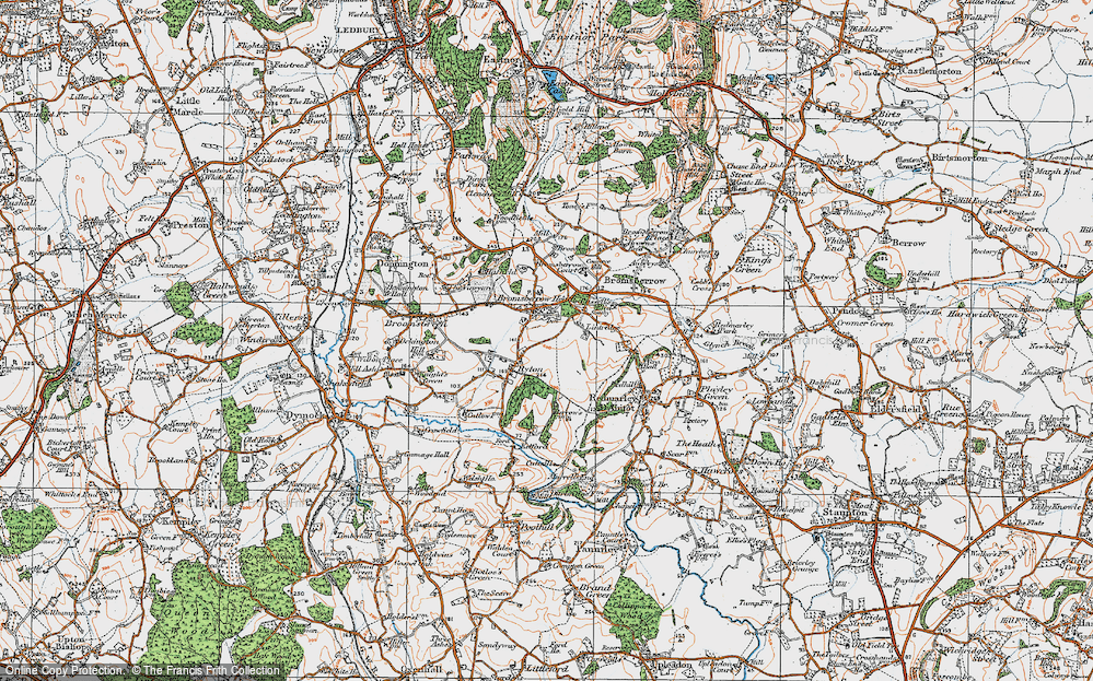 Old Map of Bromesberrow Heath, 1919 in 1919