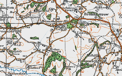 Old map of Bromesberrow Heath in 1919