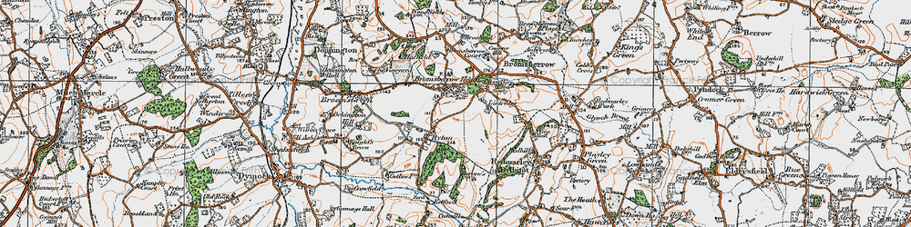Old map of Bromesberrow Heath in 1919