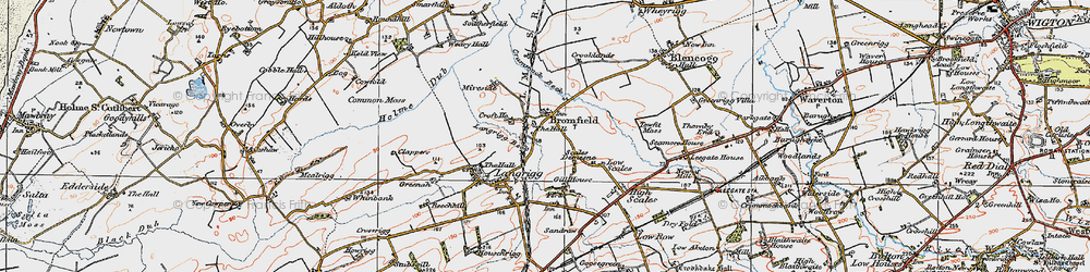 Old map of Langrigg Beck in 1925