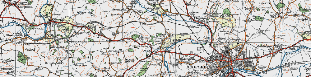 Old map of Bromham in 1919