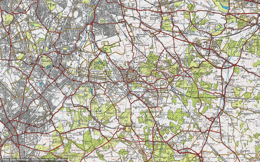 Old Map of Historic Map covering Bromley in 1920