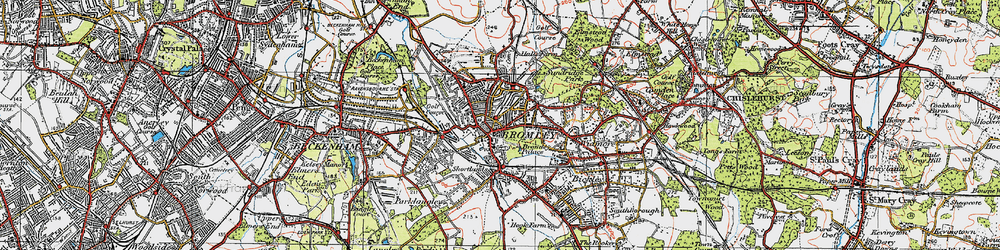 Old map of Bromley in 1920