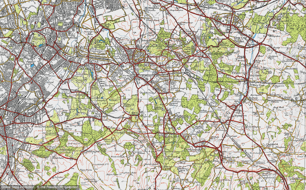 Old Map of Bromley Common, 1920 in 1920
