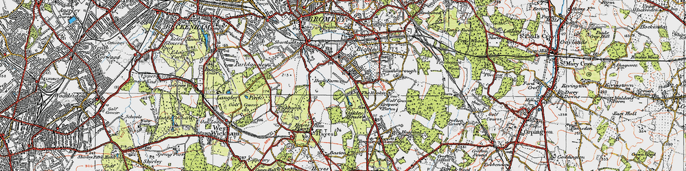 Old map of Bromley Common in 1920