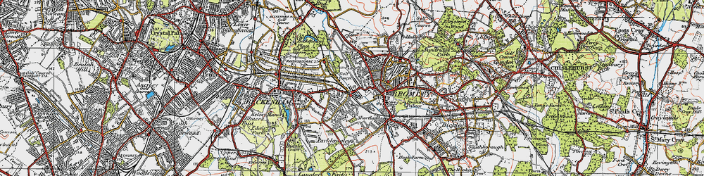 Old map of Bromley Park in 1920