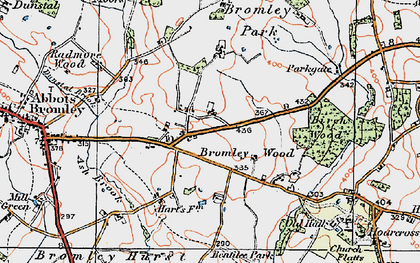 Old map of Bromley Wood in 1921