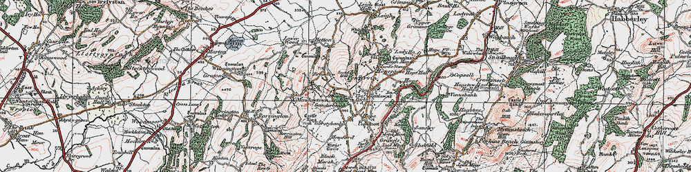 Old map of Whitsburn Hill in 1921