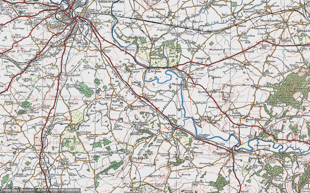 Old Map of Historic Map covering Black Barn in 1921