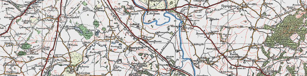 Old map of Brompton in 1921