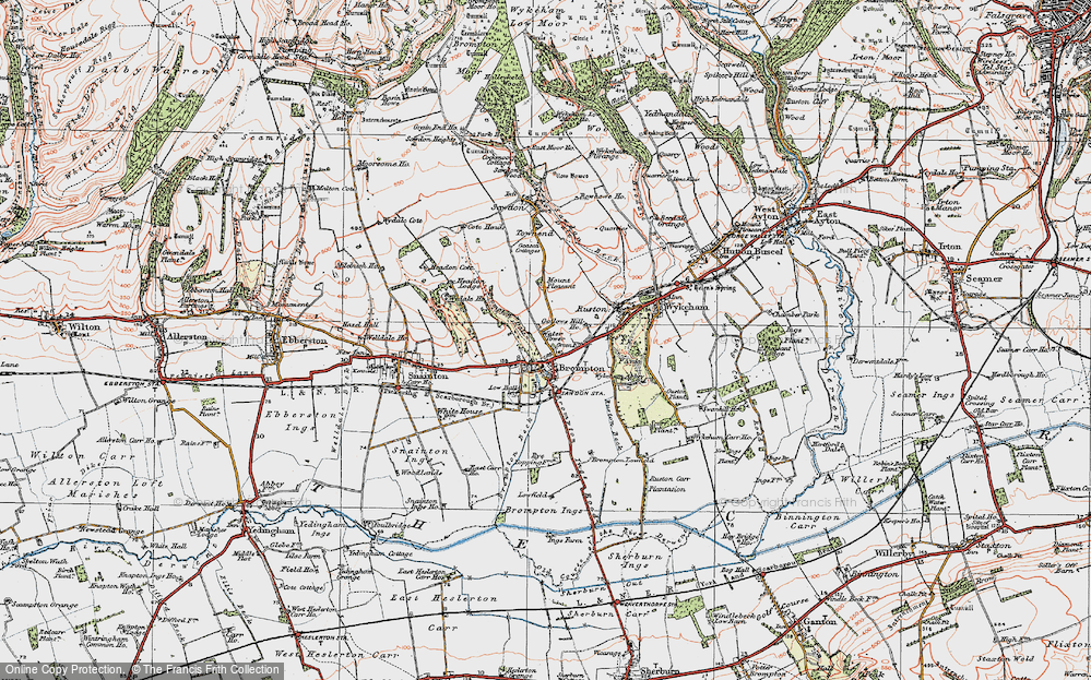 Old Map of Brompton-by-Sawdon, 1925 in 1925