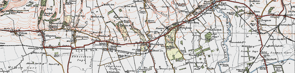 Old map of Brompton-by-Sawdon in 1925