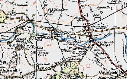 Old map of Brompton-on-Swale in 1925