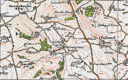 Old map of Brompton Ralph in 1919