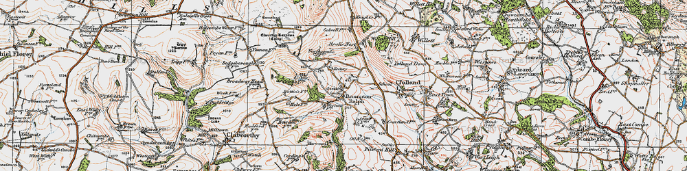 Old map of Brompton Ralph in 1919