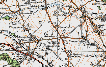 Old map of Bury Hill in 1919