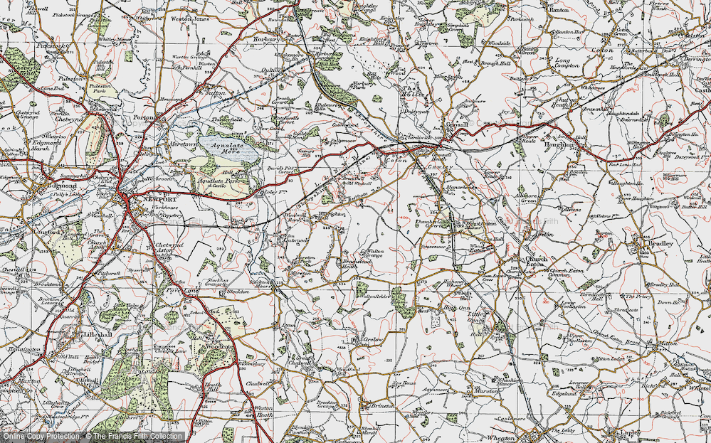 Old Map of Bromstead Common, 1921 in 1921