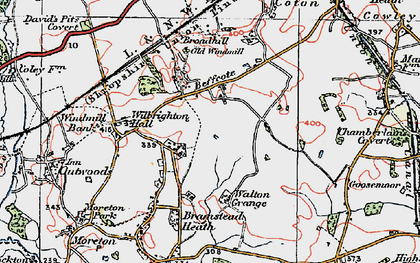 Old map of Bromstead Common in 1921