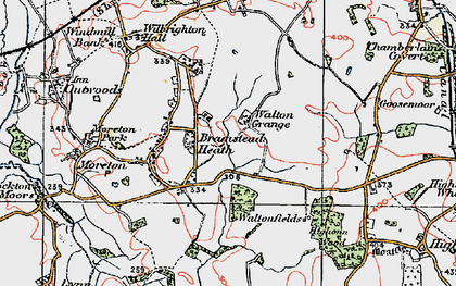 Old map of Bromstead Heath in 1921
