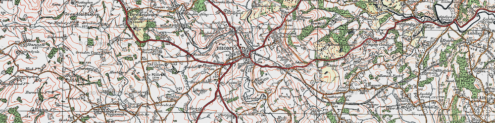 Old map of Bromyard in 1920