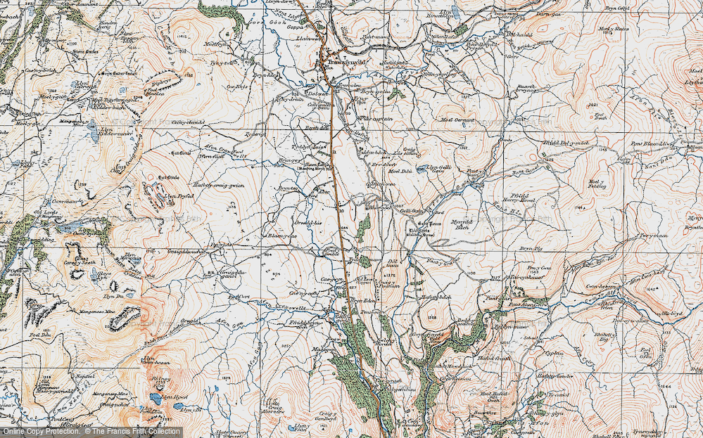 Old Map of Historic Map covering Adwy-dêg in 1921
