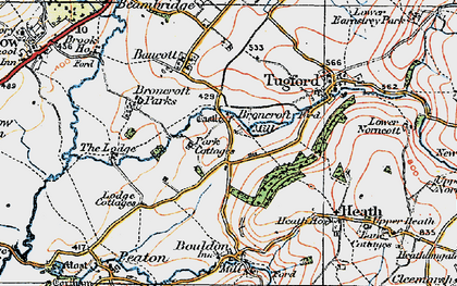 Old map of Broncroft in 1921