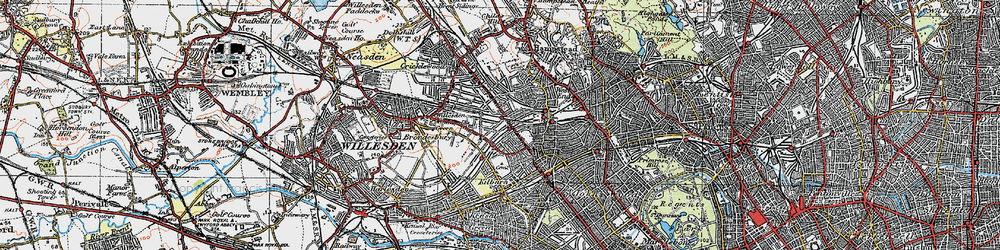 Old map of Brondesbury in 1920