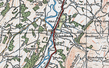 Old map of Broneirion in 1921