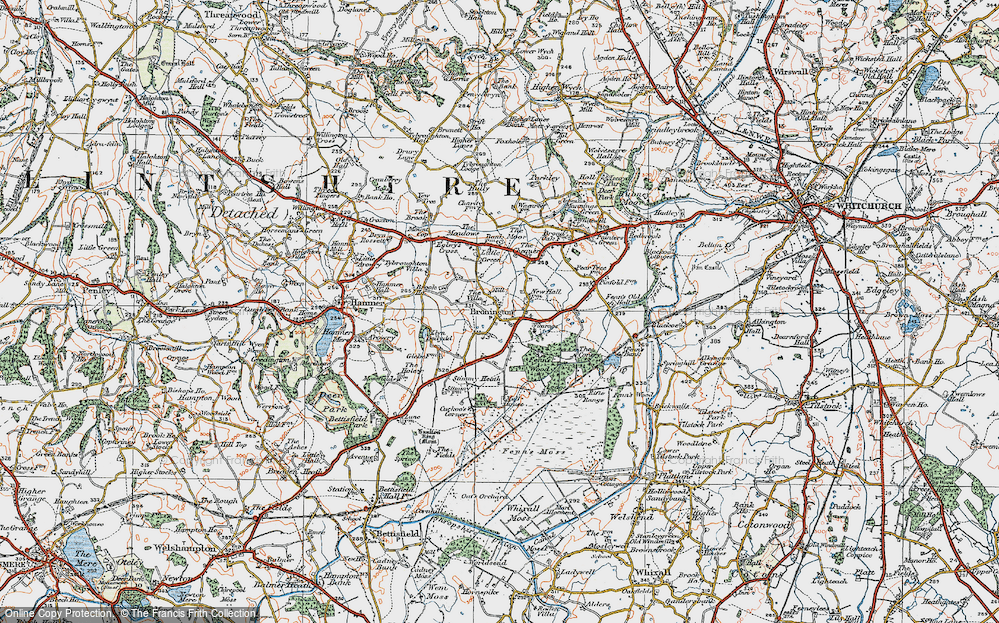 Old Map of Bronington, 1921 in 1921