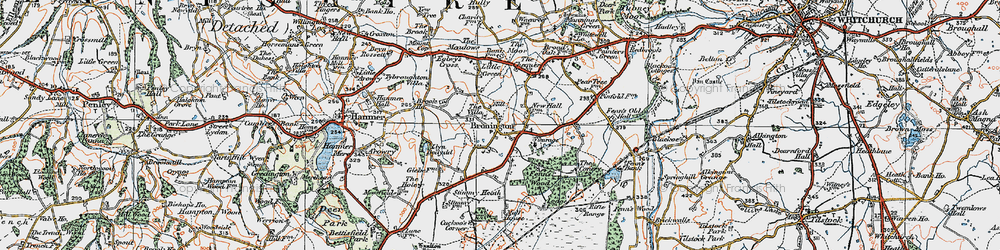 Old map of Bronington in 1921