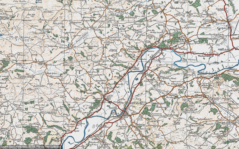 Old Map of Bronydd, 1919 in 1919