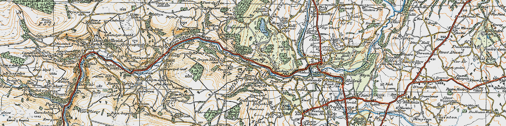 Old map of Bronygarth in 1921