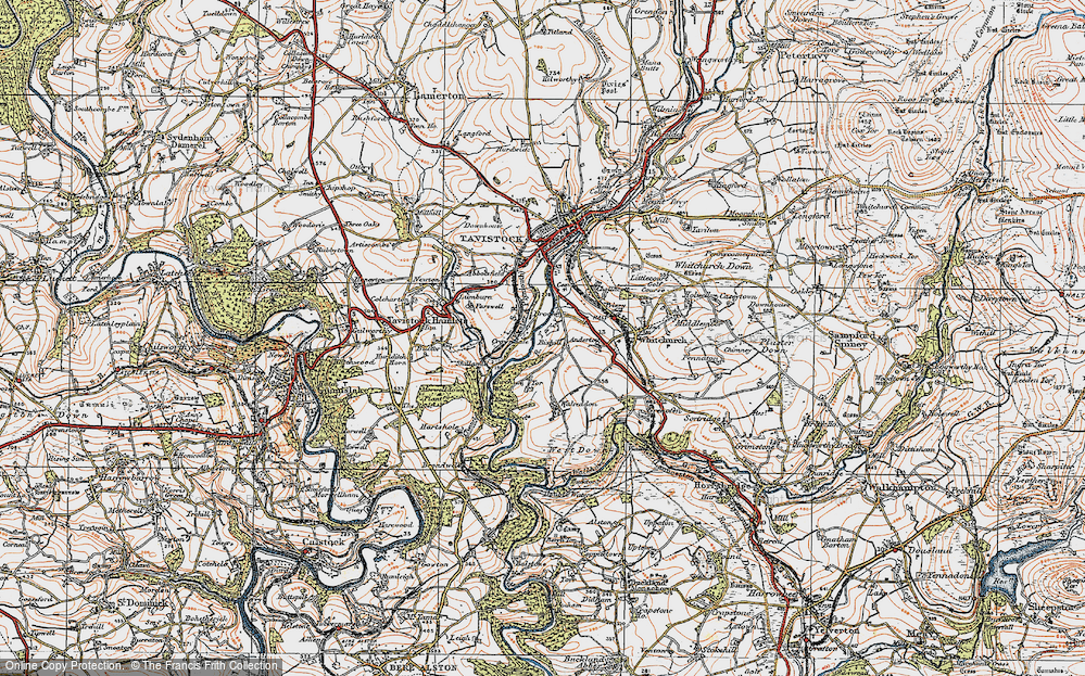 Old Map of Historic Map covering Broadwell in 1919